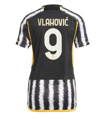 Juventus Dusan Vlahovic #9 Koszulka Podstawowych Kobiety 2023-24 Krótki Rękaw